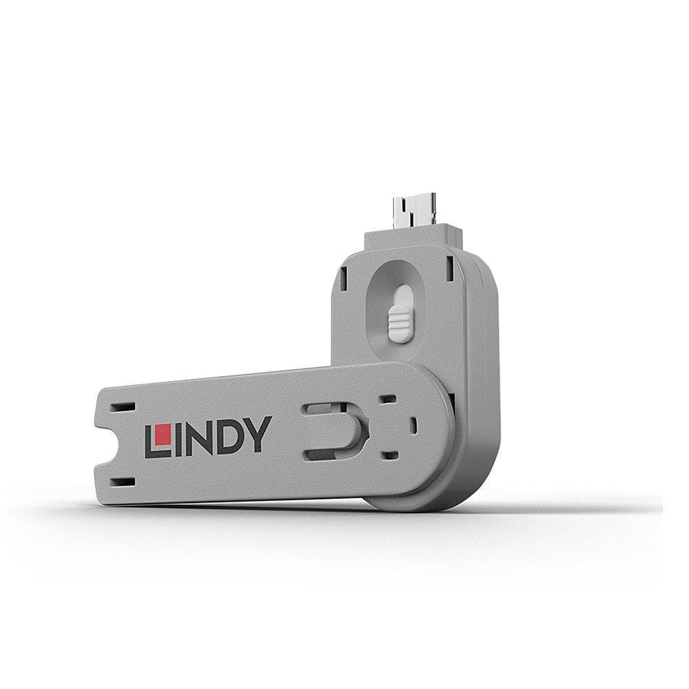 Lindy 40624 clip sicura Chiave bloccaporta USB tipo A Bianco Acrilonitrile butadiene stirene [ABS] 1 pz (Port Blocker Key USB T