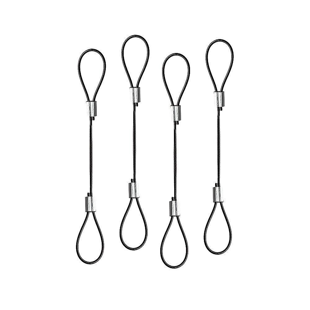 Lindy 40774 cavo di sicurezza Nero 015 m (Cable Adapter Tethers - Pack - of 4 40774 0.15 m - Polyamide Stainless steel Black -