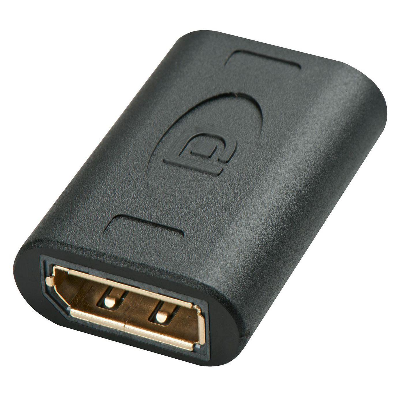 Lindy 41020 adattatore per inversione del genere dei cavi DisplayPort Nero (Premium Displayport Coupler - Warranty 120M)