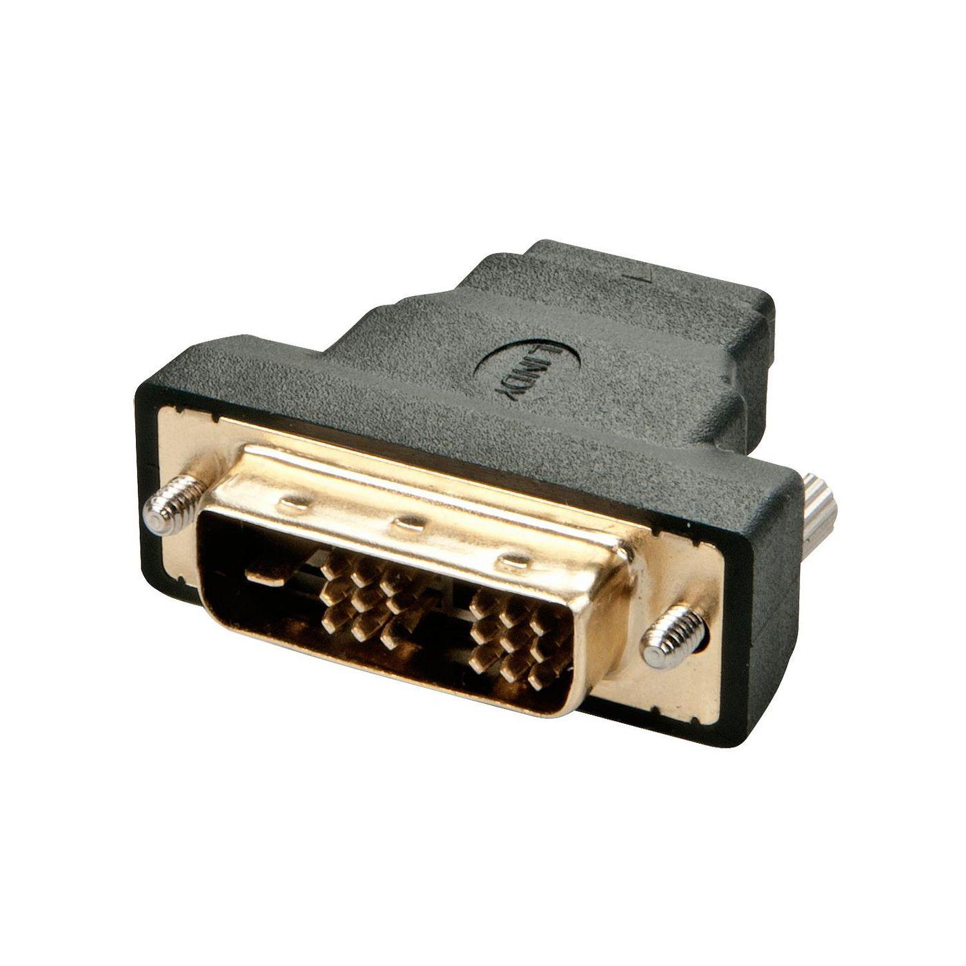 ADATTATORE LINDY DVI 19PIN TO HDMI M/F NERO 41228