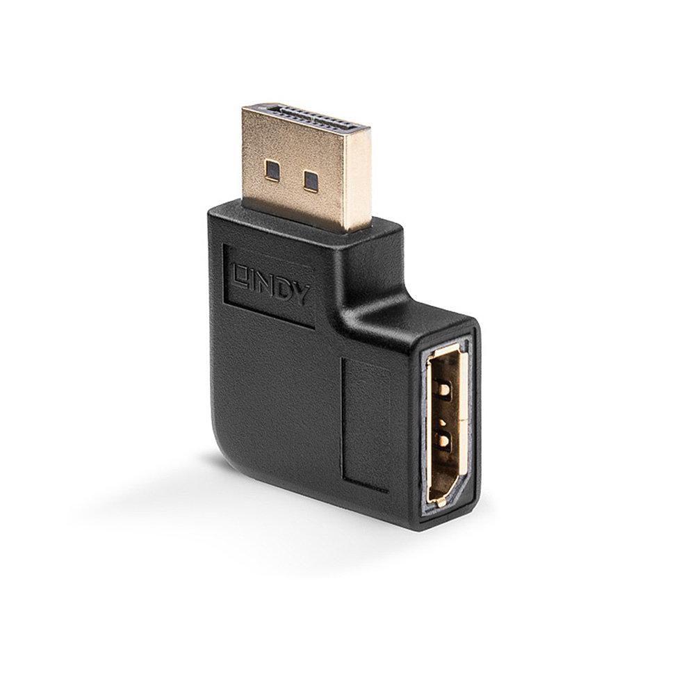 Lindy 41333 adattatore per inversione del genere dei cavi DisplayPort Nero (Displayport 1.4 Adapter 90 - Right - Warranty 120M)