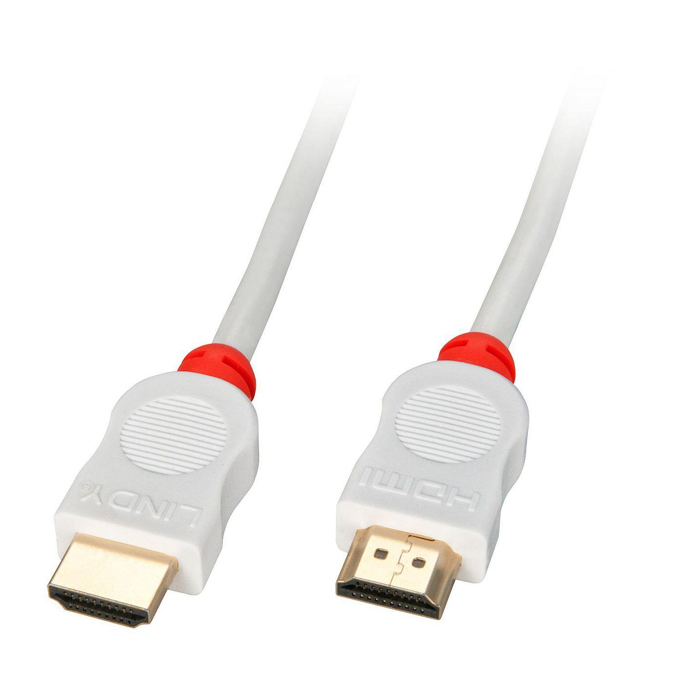 Lindy 41412 cavo HDMI 2 m HDMI tipo A Standard Rosso Bianco (Hdmi High Speed Cable White 2M - Warranty 120M)
