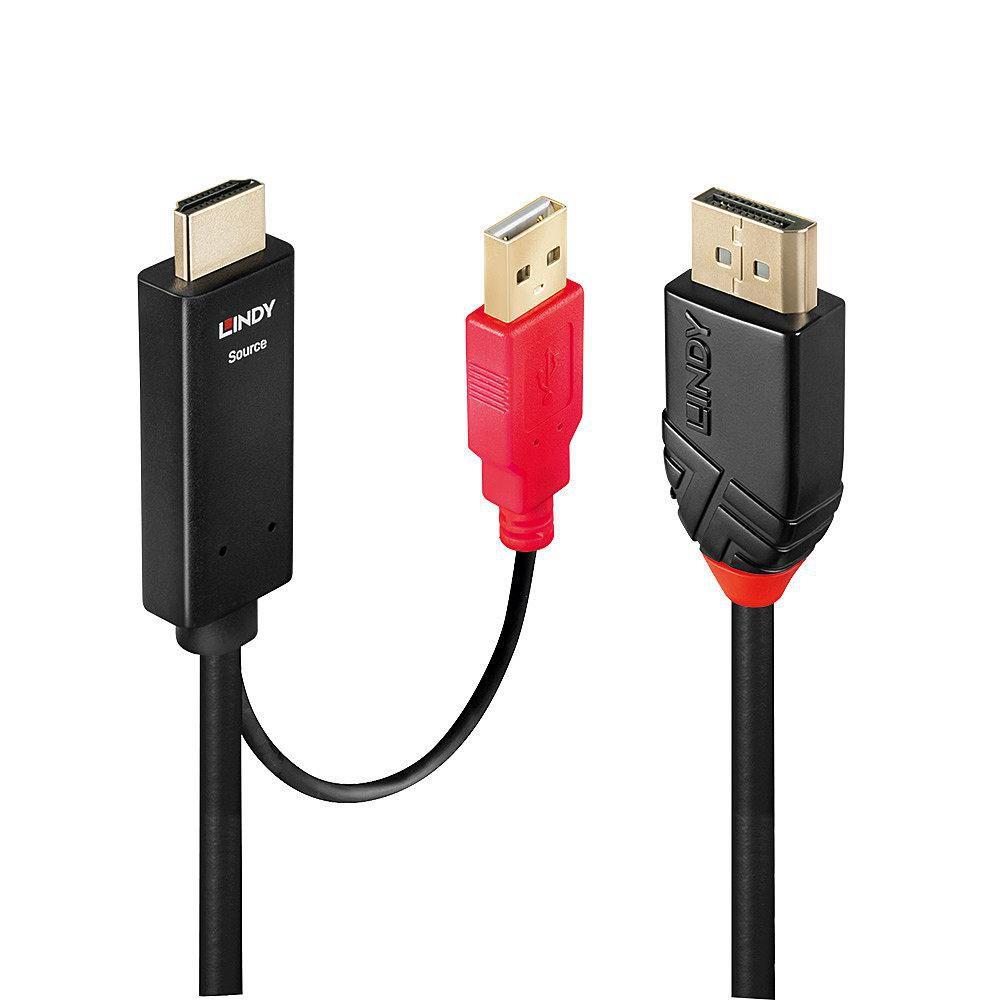 Lindy 41425 cavo e adattatore video 1 m DisplayPort HDMI USB Nero (1M Hdmi To Displayport - Adapter Cable - Warranty 24M)