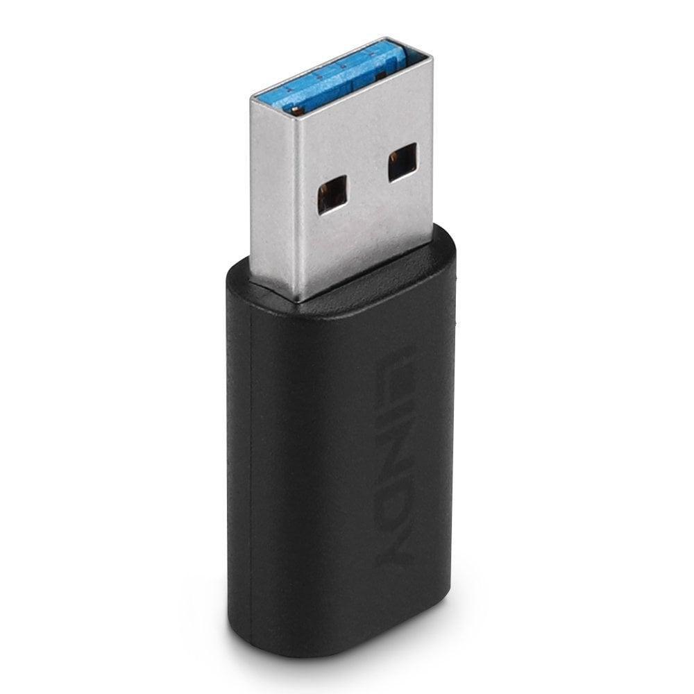 Lindy 41904 adattatore per inversione del genere dei cavi USB 3.2 Type A USB 3.2 Type C Nero (USB 3.2 Type A to C Adapter - War