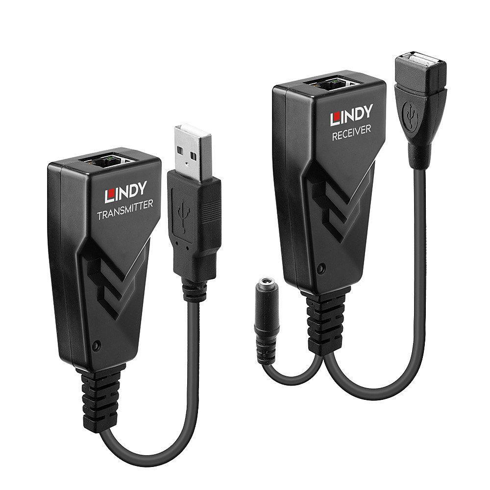 Lindy 42674 moltiplicatore di rete Ricevitore e trasmettitore di rete Nero (100M Usb 2.0 Cat.5 Extender - Warranty 24M)