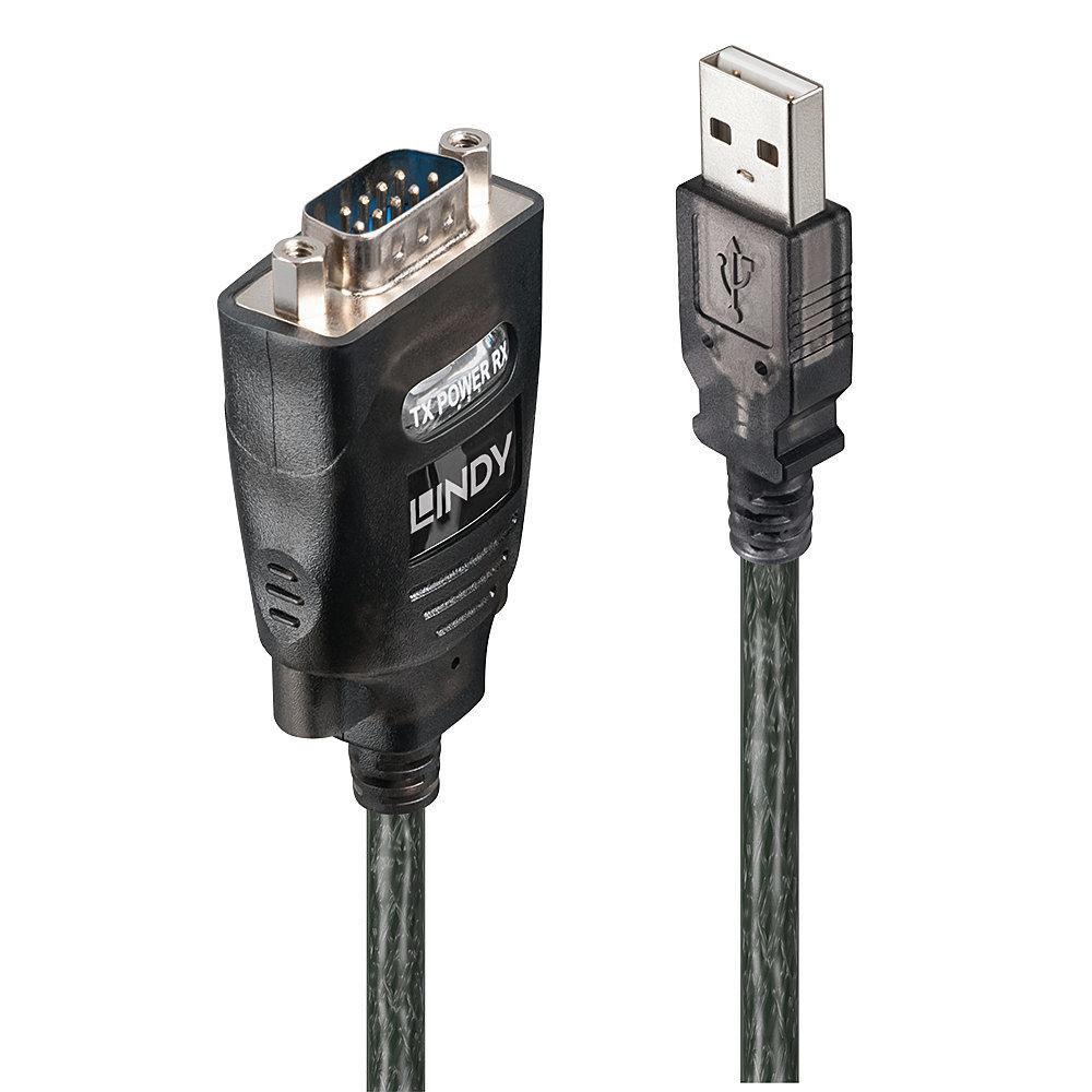 Lindy 42686 cavo seriale Nero 11 m USB tipo A DB-9