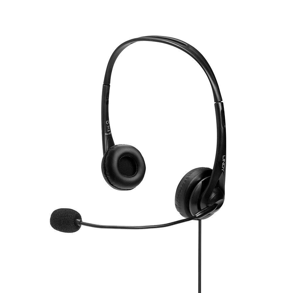 Lindy 42870 cuffia e auricolare Cablato A Padiglione Musica e Chiamate USB tipo A Nero (USB-A WIRED HEADSET WITH CONTROL)