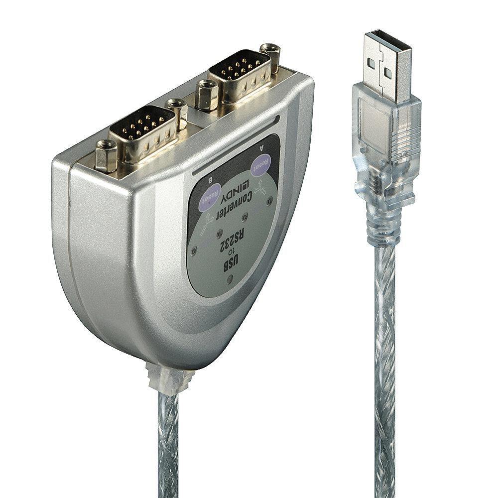 Lindy 42889 cavo seriale Argento 06 m USB tipo A DB-9