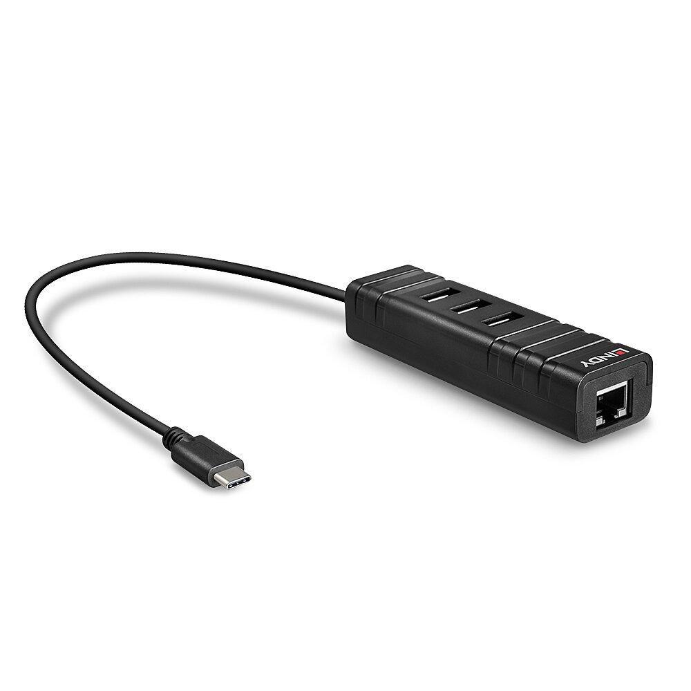 Hub & Convertitore Ethernet USB 3.1 - Da USB 3.1 Tipo C a rete Gigabit Ethernet - Interfacce USB-C a RJ45 & 3x USB Tipo A (x Ma