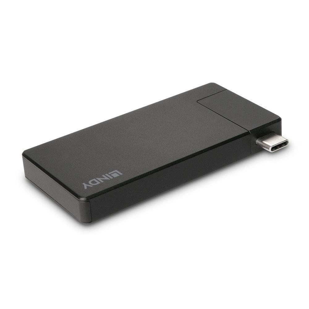 Lindy 43336 replicatore di porte e docking station per laptop Cablato USB 3.2 Gen 1 3.1 Gen 1 Type-C Nero (LINDY 43336 USB-C La