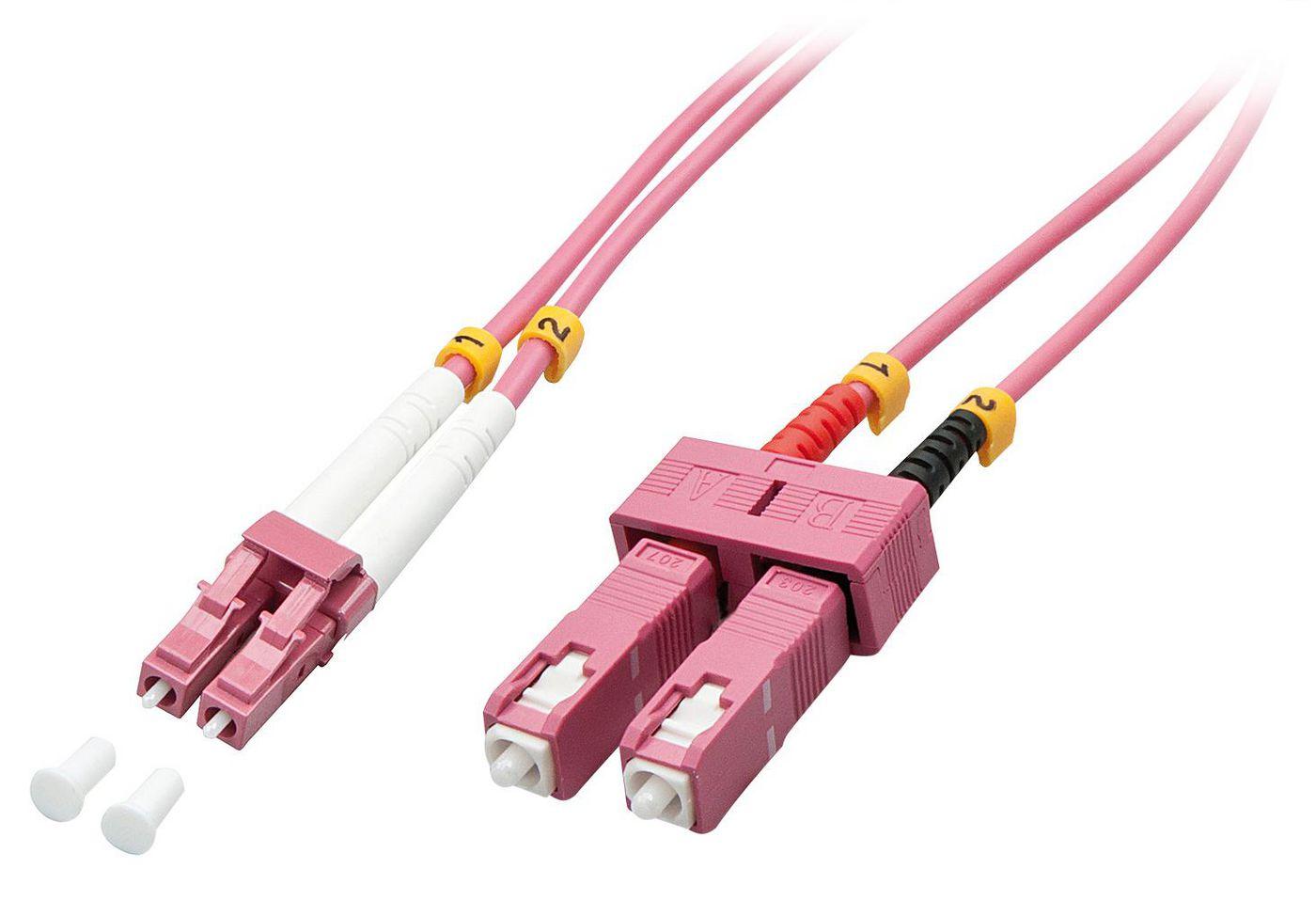 Lindy 46361 cavo a fibre ottiche 2 m LC SC OM4 Rosa (Fibre Optic Cable LC/SC OM4 - 2m - Warranty 120M)