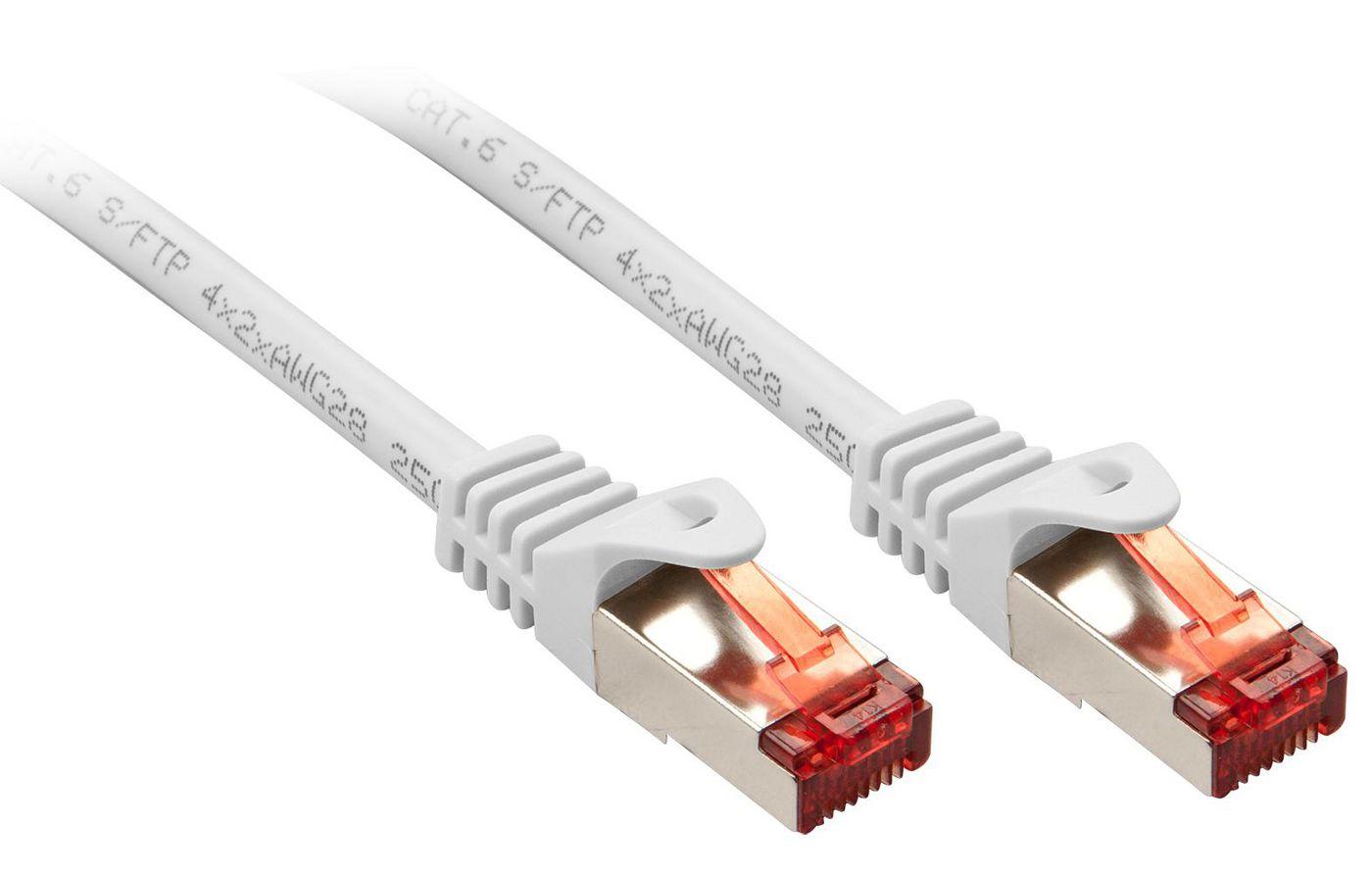 Lindy Cat.6 S/FTP 0.5m cavo di rete Bianco 05 m Cat6 S/FTP S-STP (0.5m Cat.6 S/FTP Network - Cable White - Warranty 120M)