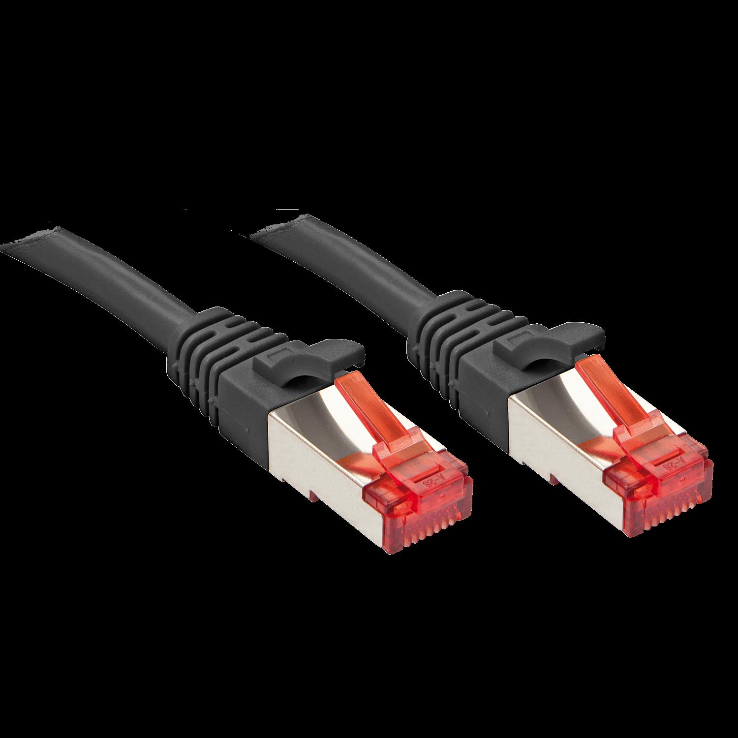 Lindy - Cavo patch - RJ -45 (M) a RJ -45 (m) - 30cm - SFTP, PIMF - Cat 6 - IEEE 802.3AF/IEEE 802.3at - Aboxato, senza ganci, di