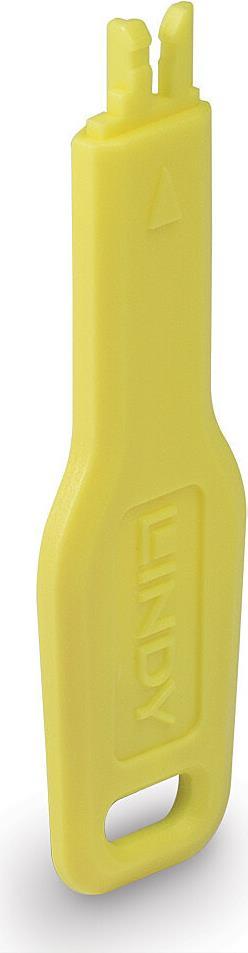 Lindy 47899 clip sicura Chiave bloccaporta RJ-45 Giallo Acrilonitrile butadiene stirene (ABS)