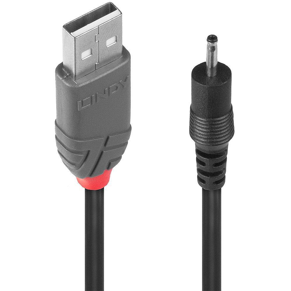Lindy 70265 cavo di alimentazione Nero 15 m USB A EIAJ-01 (2.5 mm 0.7 mm)