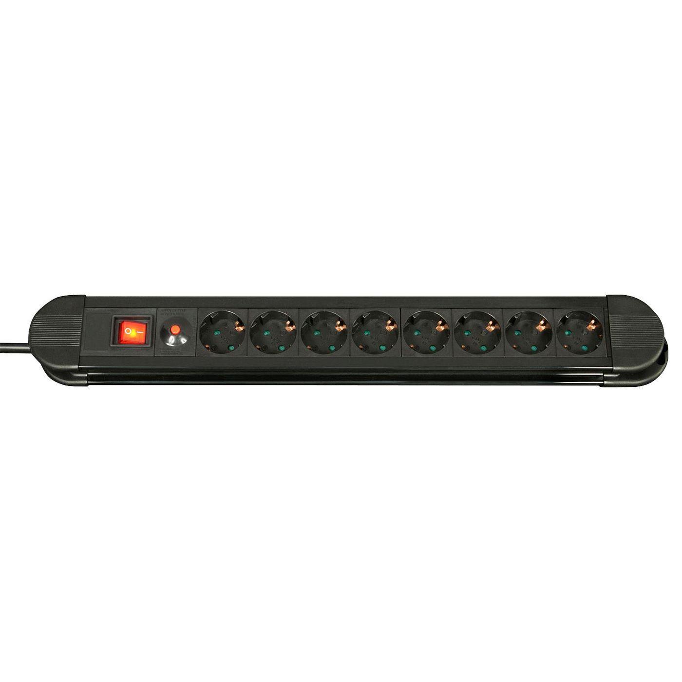 Lindy 73104 prolunghe e multiple 8 presa[e] AC Interno Nero (8-Way Schuko Mains Power - Extension with Switch, Black - Warranty