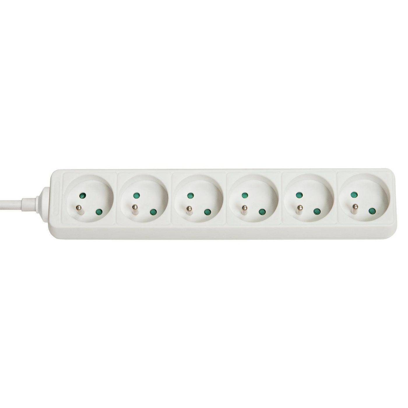 Lindy 73125 prolunghe e multiple 6 presae AC Interno Bianco (6-Way French Schuko Mains - Power Extension White - Warranty 24M)