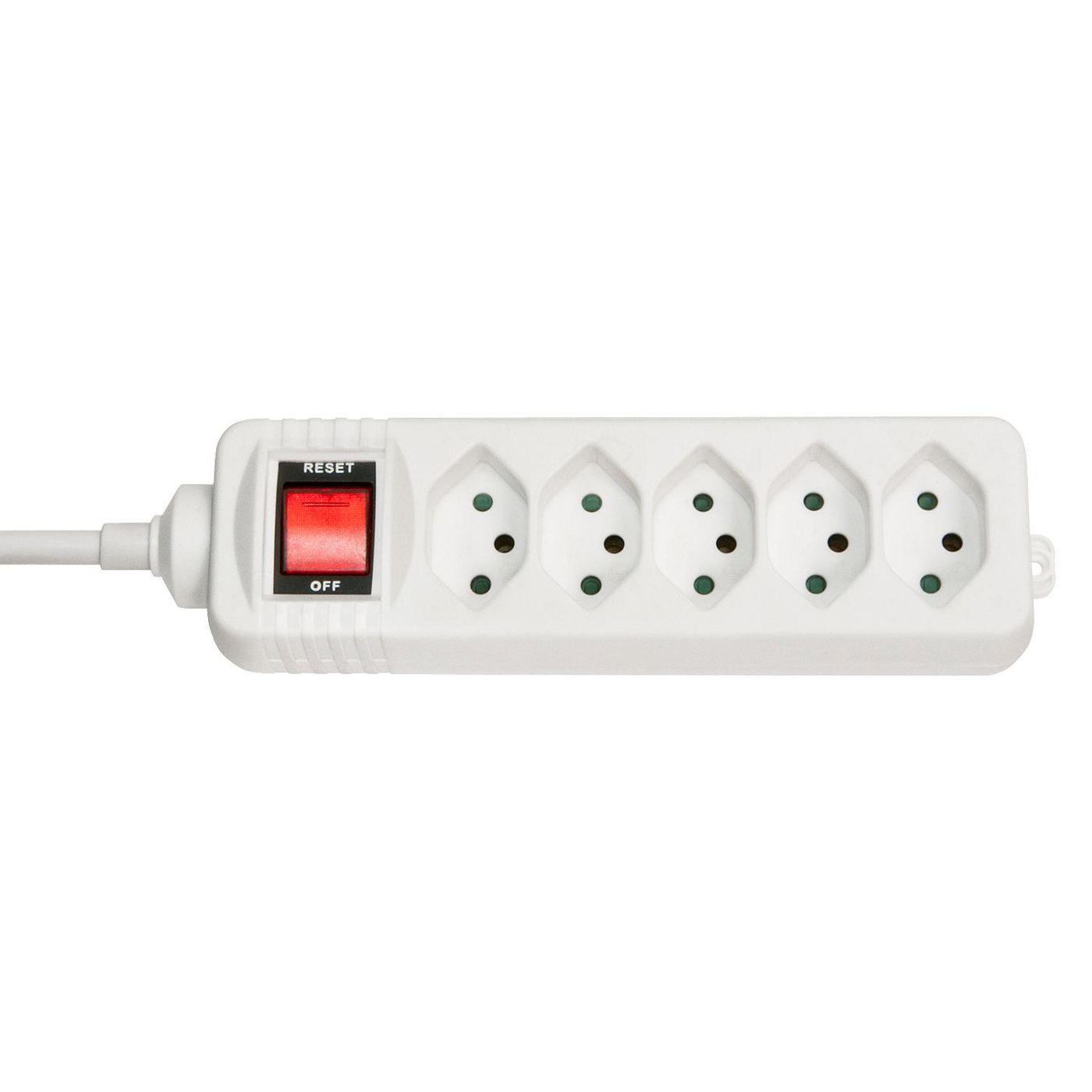 Lindy 73167 prolunghe e multiple 5 presae AC Interno Bianco (Power Extension 5 Ac - OutletS Indoor White - Warranty 24M)