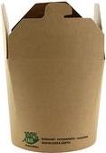 Papstar Snack Box "Pure" angolare 470 ml marrone realizzato in fibra fresca certificata FSC con organico - 1 stelo (87270)