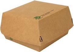 Papstar Burger Box "Pure" Mae 155 x 155 x 90 mm ruggito extra fatto con scatola di fibre fresche non sbiancata con FSC - 1 roba