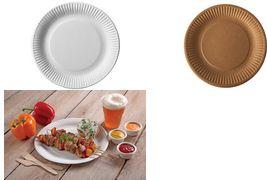 Papstar Cardboard Plate "Pure" Round, 190 mm, Brown, 50s da scatola di fibre fresche al 100%, cibo -safe, compostabile, - 1 pez