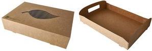 Papstar Catering Box "Pure", 464 x 313 x 80 mm, marrone realizzato in scatola di fibre fresche non sbiancata con rivestimento o
