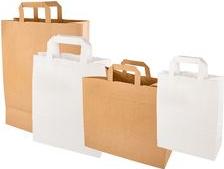 Papstar Paper Carrier Borsa, 360 x 220 x 100 mm, marrone in carta di alimentazione, 70 g/mq, capacità di carico: 7 kg, con man