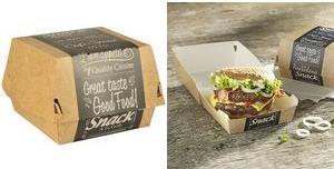 Scatole per hamburger PAPSTAR 9 cm x 9 cm marrone grigio