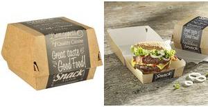 Papstar Burger Box "Pure" mais 90 x 155 x 155 mm xxl fatto di scatola di fibre fresche certificata FSC sigillo a grasso - 1 rip