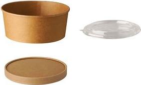 Papstar Salatze "puro", rotondo, 1.300 ml, marrone realizzato in cartone con rivestimento PLA, compostabile secondo EN 13432, -