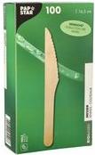Papstar Wooden Knife "puro", cerato, lunghezza: 165 mm realizzato in legno di betulla naturale leggero, biodegradabile - 1 pezz