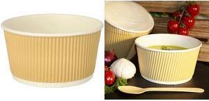 PAPSTAR MOUP CUP "PURA" muro a ondulazione, 998 ml, beige realizzato in cartone con rivestimento PLA, biodegradabile, - 1 pezzo