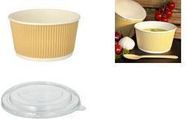 Coperchio Starpak per parete increspata della tazza di zuppa, 135 mm di PET riciclato, diametro: 135 mm, trasparente - 1 pezzo