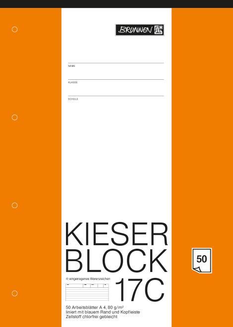Blocchi da lavoro BRUNNEN Blocco Kieser A4 lin.21 50 fogli DIN A4 a righe