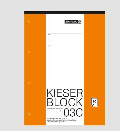 Blocchi da lavoro BRUNNEN Blocco Kieser A4 lin.3 50 fogli DIN A4 a righe