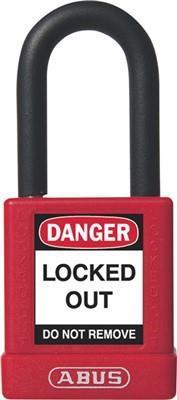Brady, serratura ad alta sicurezza, blocco in alluminio con protezione in nylon, con staffa in acciaio, rosso, altezza da stira