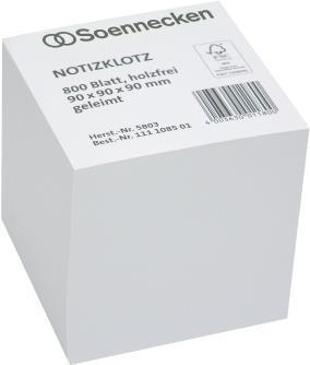 Blocco note Soennecken 5803 9x9x9 cm 800 fogli bianco (5803)