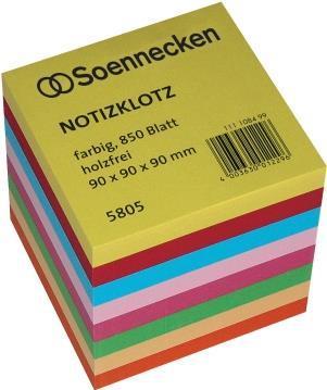 Blocco note Soennecken 5805 9x9x9 cm 850 fogli colori assortiti (5805)