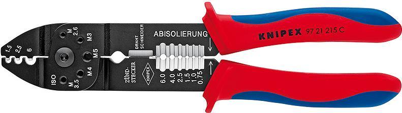 Pinza per crimpare 97 21 215 C rosso blu spelatura crimpatura 0,5 - 6,0 mm