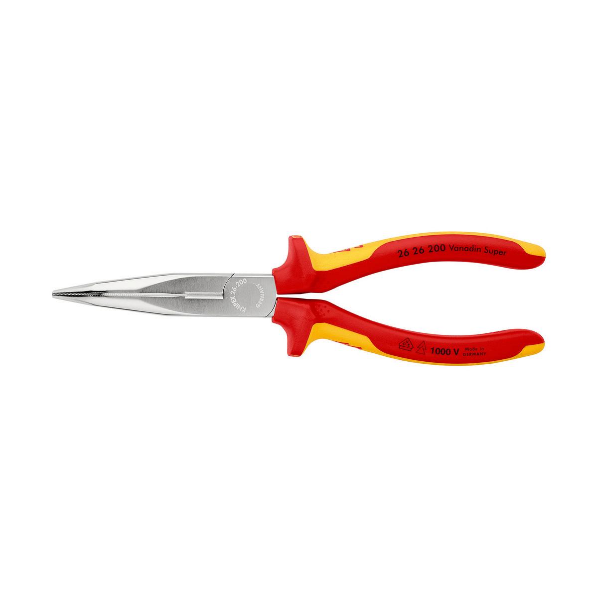 Pinza a becchi mezzotondi KNIPEX con tagliente 200 mm, curva
