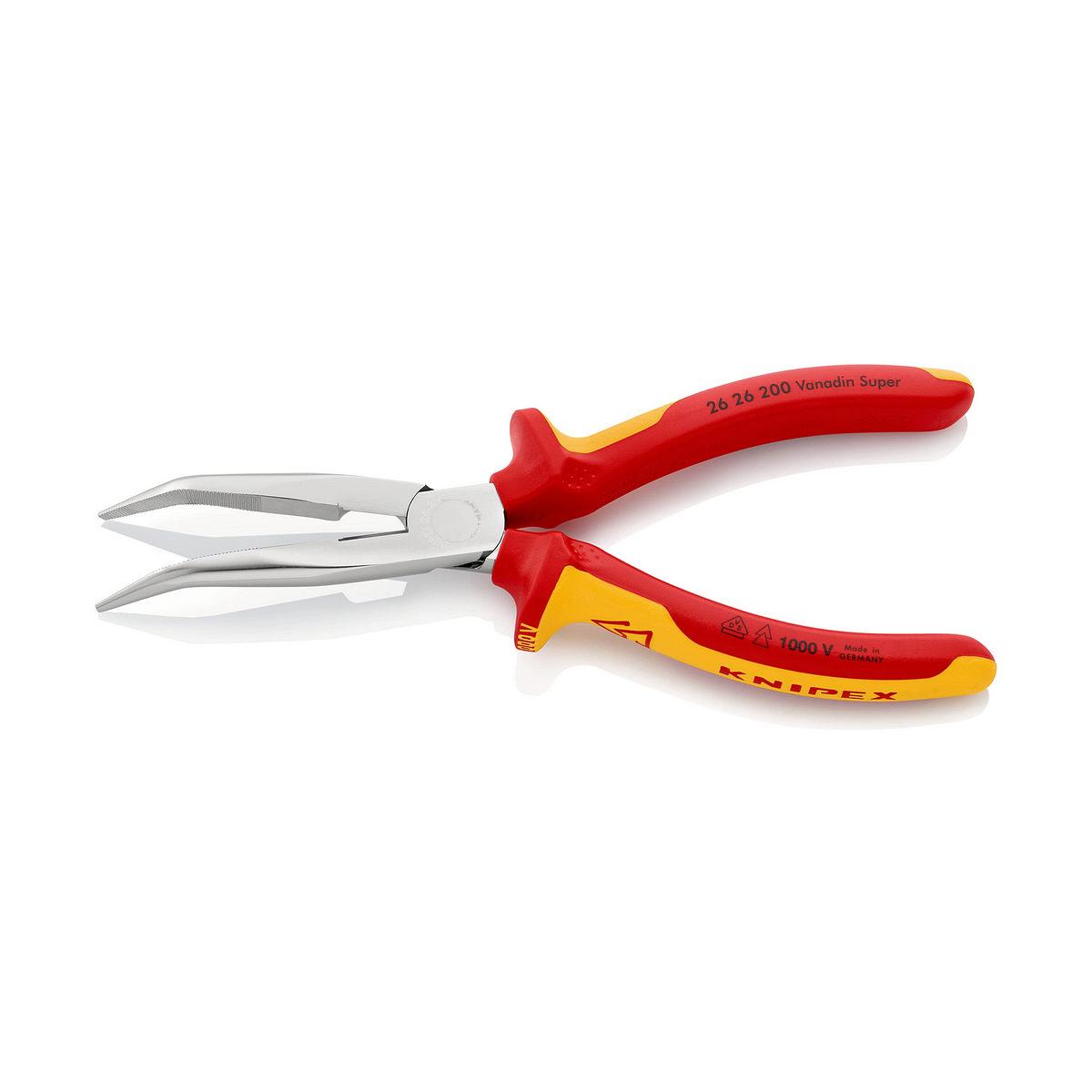 Pinza a becchi mezzotondi KNIPEX con tagliente 200 mm, curva