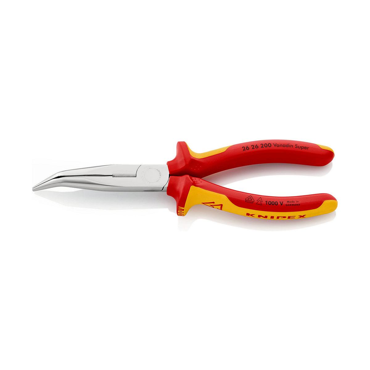 Pinza a becchi mezzotondi KNIPEX con tagliente 200 mm, curva