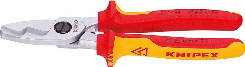 Forbici per cavi KNIPEX con doppio tagliente 200 mm, VDE
