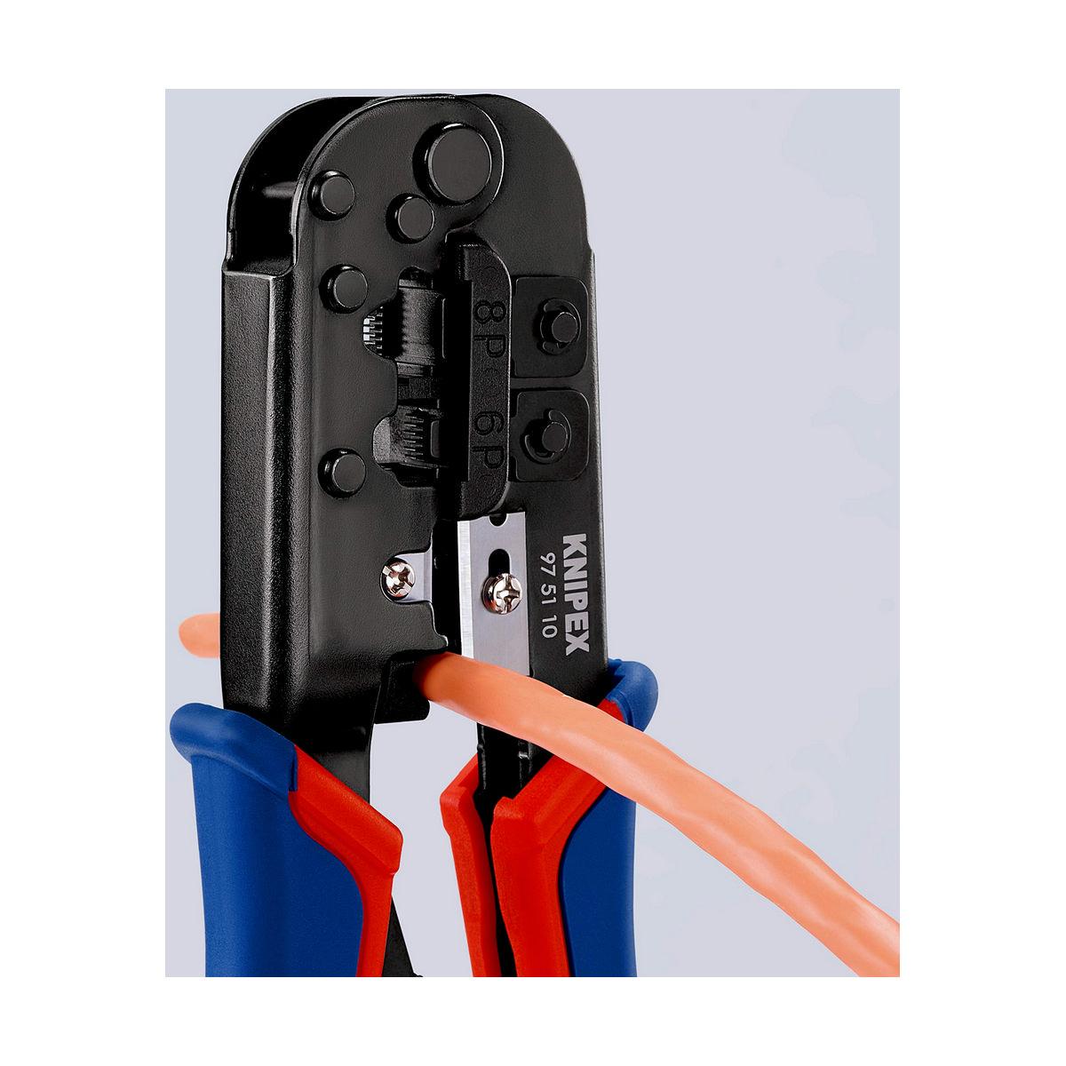 Pinza a crimpare KNIPEX per connettori Western a 6/8 poli, confezione self-service