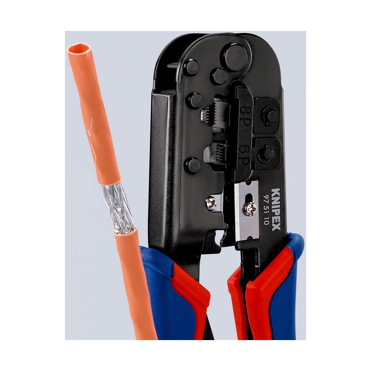 Pinza a crimpare KNIPEX per connettori Western a 6/8 poli, confezione self-service