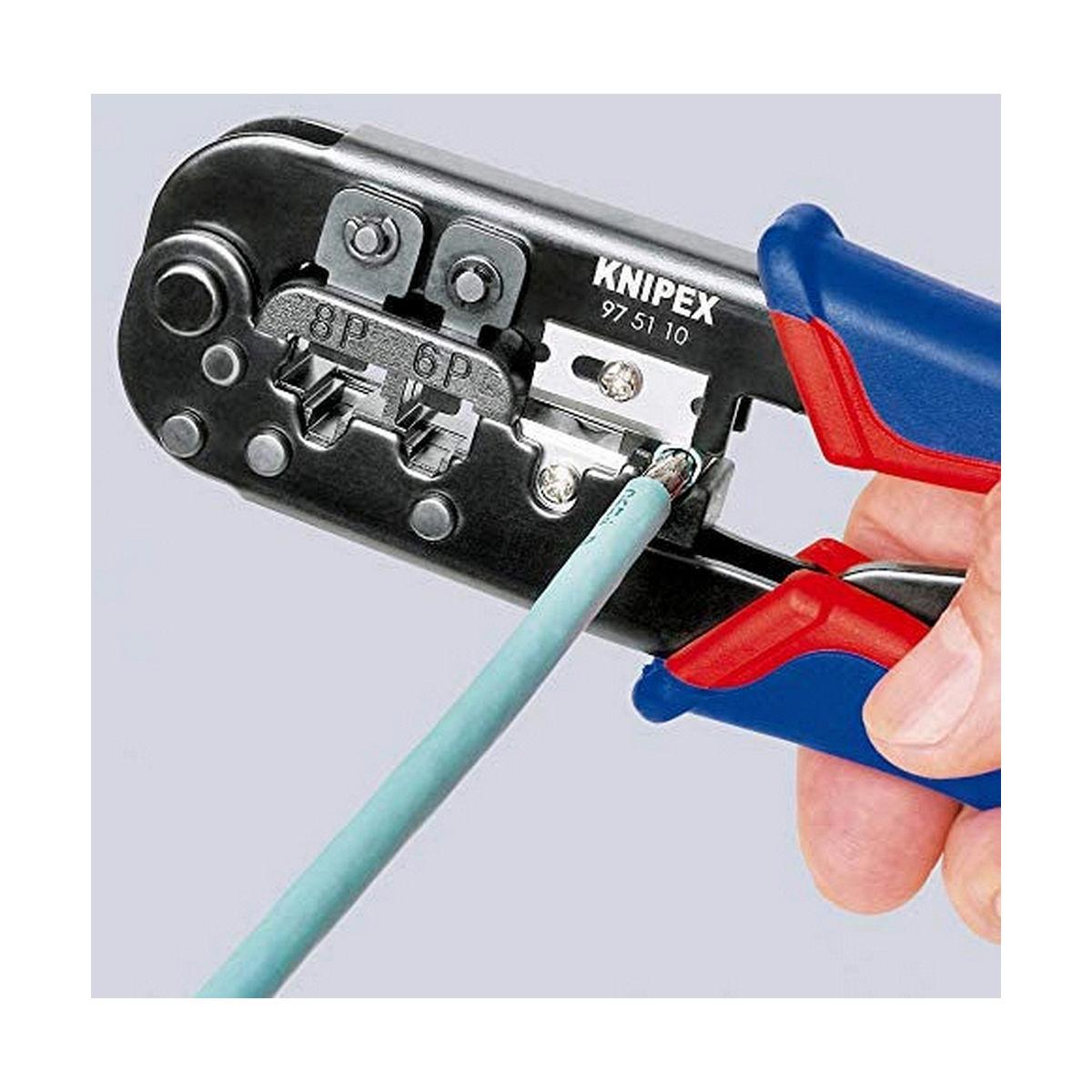 Pinza a crimpare KNIPEX per connettori Western a 6/8 poli, confezione self-service