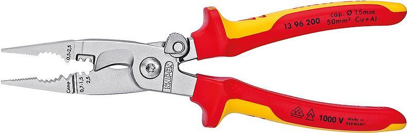 Pinza per impianti elettrici KNIPEX VDE 200 mm, con nottolino