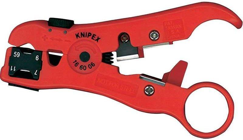 Utensile spelafili KNIPEX per cavi coassiali e dati 125 mm, confezione self-service