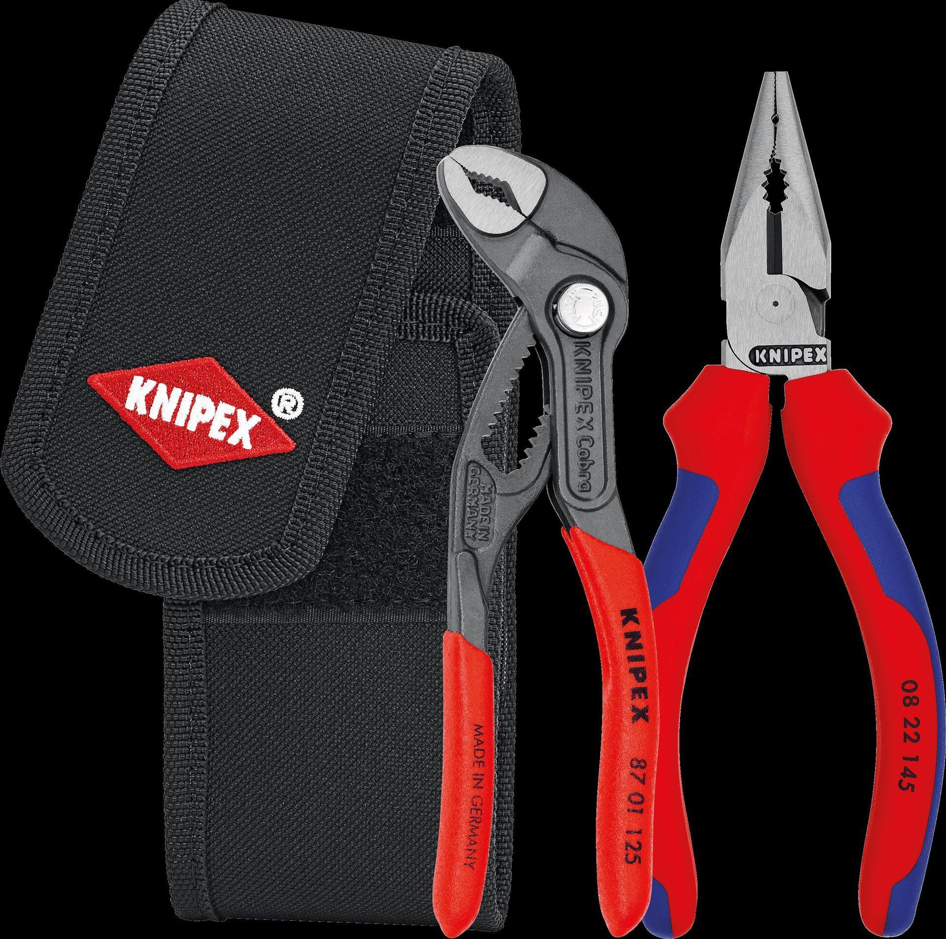 Set di mini pinze, nella custodia da cintura per attrezzi