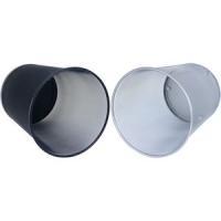Office di rifiuti WEDO, realizzato in metallo metallico, 18 litri, polvere di metallo in metallo argento, rotondo, altezza: 350